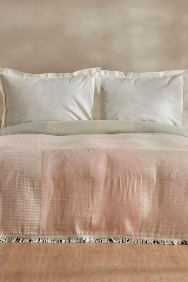 Karaca Home Cube %100 Pamuk Çift Kişilik Müslin Pike Pembe - Image 1
