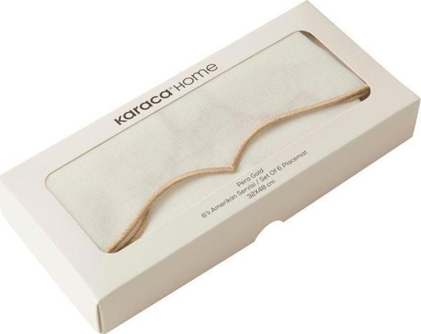 Karaca Home Pera Amerikan Servisi 6'lı Gold 32x48cm - Image 1