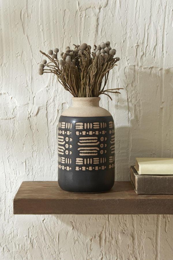 Karaca Home Rustic Vazo 15.2x15.2x24.3 cm Siyah - Image 1