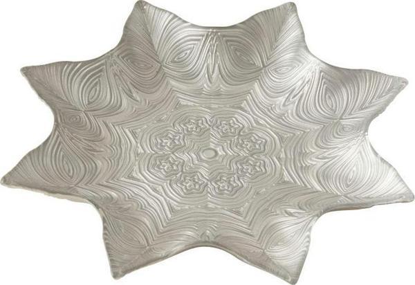 Karaca Home New Year Yılbaşı Angelic Dekoratif Tabak Gümüş - Image 1