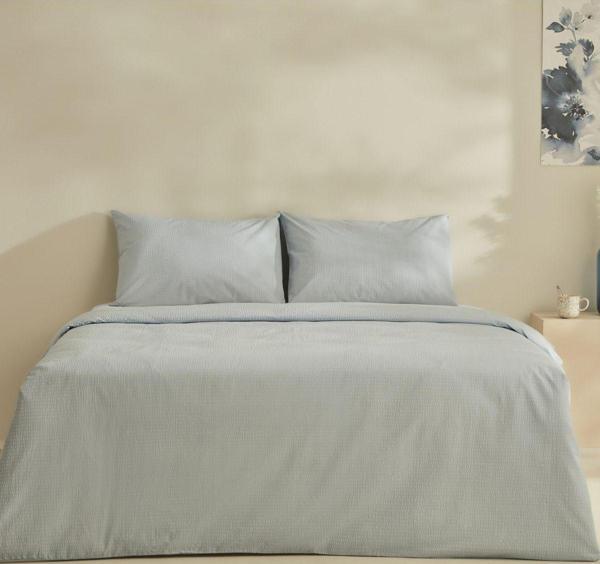 Karaca Home Fiora Soft Touch %100 Pamuk Çift Kişilik Nevresim Takımı Mavi  - Image 1