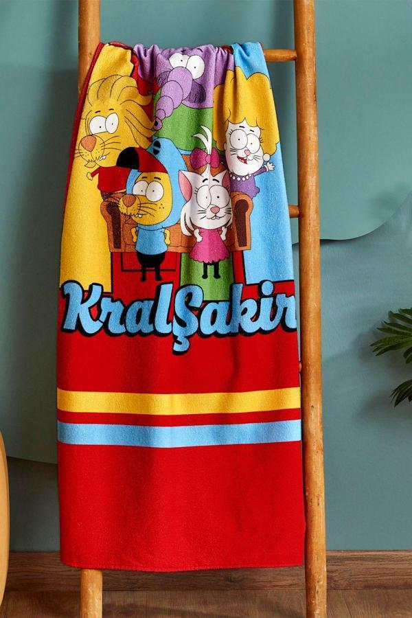 Karaca Home X Kral Şakir Sıkı Dostlar Plaj Havlusu 75x150 cm - Image 1