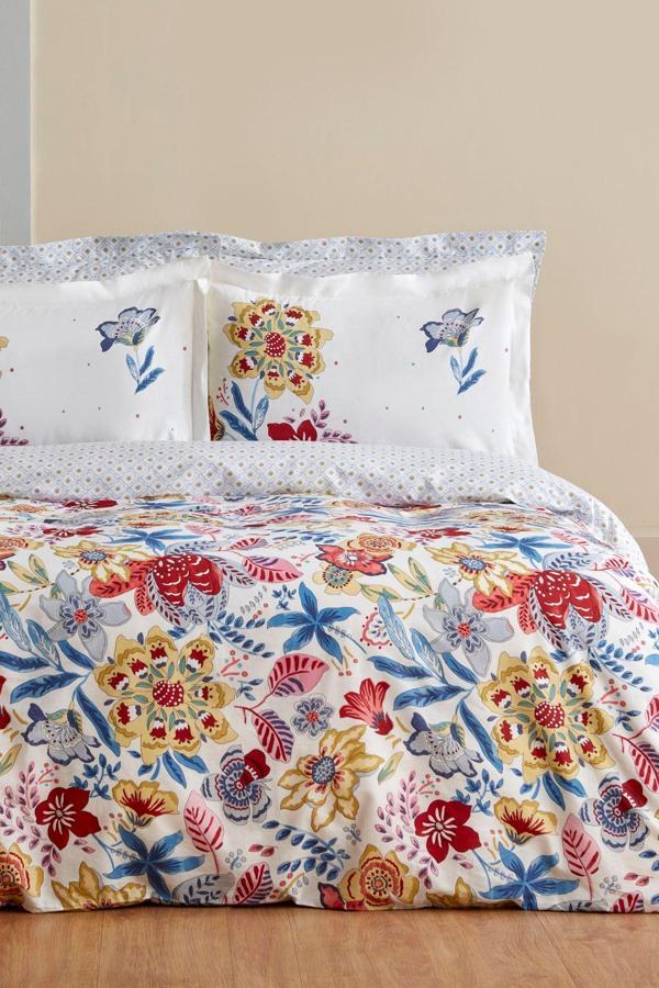 Karaca Home Persly %100 Pamuk Tek Kişilik Nevresim Takımı Mavi - Image 1