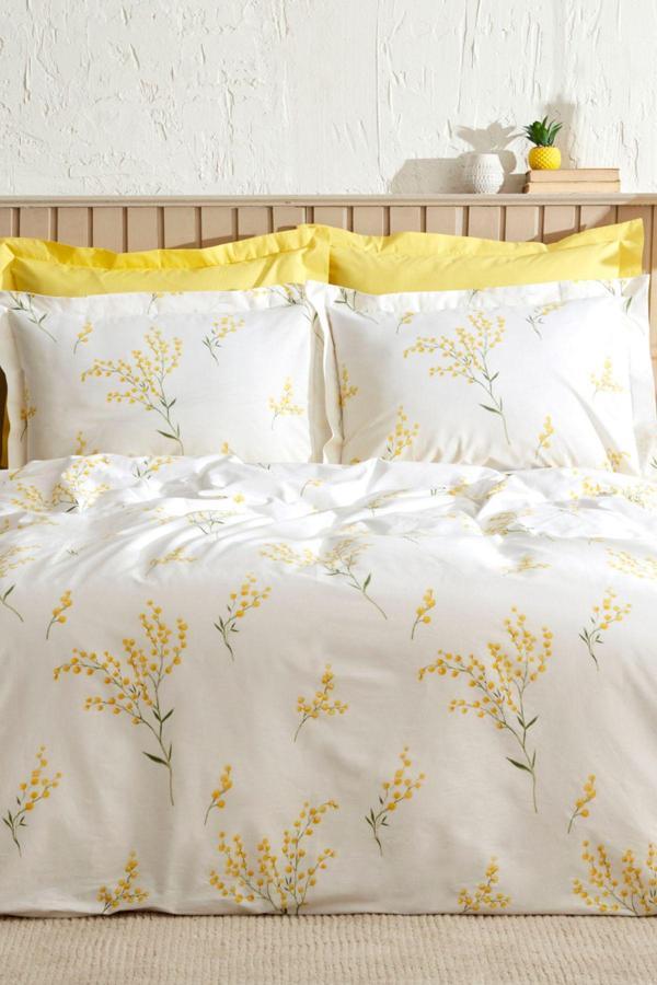 Karaca Home Loretta %100 Pamuk Tek Kişilik Nevresim Takımı Sarı  - Image 1