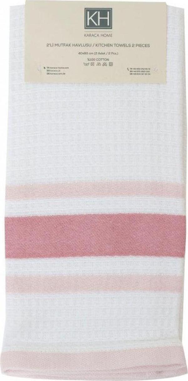 Karaca Home Swiss Pudra %100 Pamuk Mutfak Havlusu 2'li 60x40 cm - Image 1