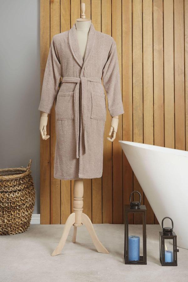 Karaca Home Dielle Bej Recycle Erkek Bornoz L/XL - Image 1