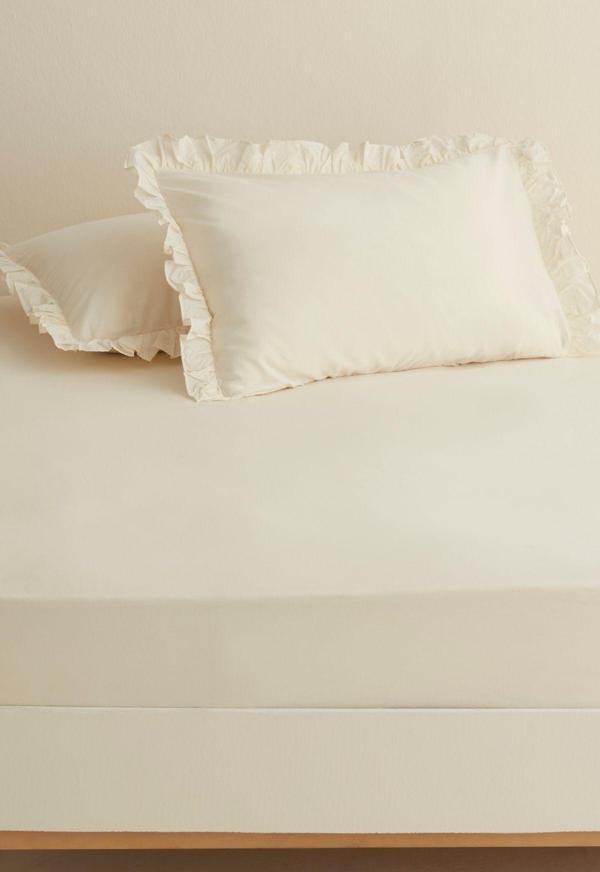 Karaca Home Basic %100 Pamuk King Kişilik Düz Çarşaf Ekru - Image 1