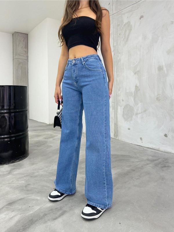 Bikelife Mavi Yüksek Bel Palazzo Jean Mavi 34 - Image 1