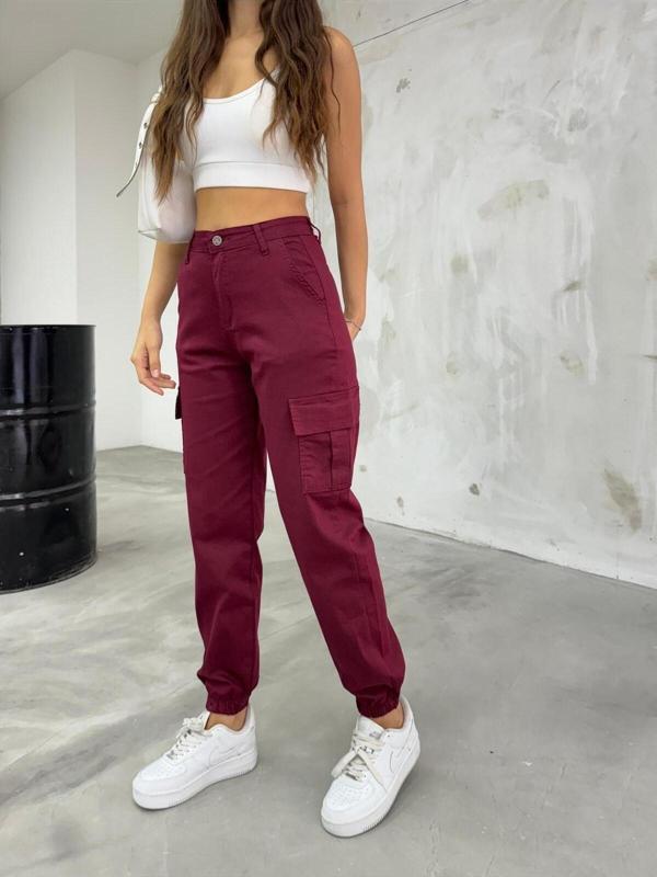 Bikelife Bordo Kargo Cepli Gabardin Kumaş Pantolon Bordo XS - Image 1