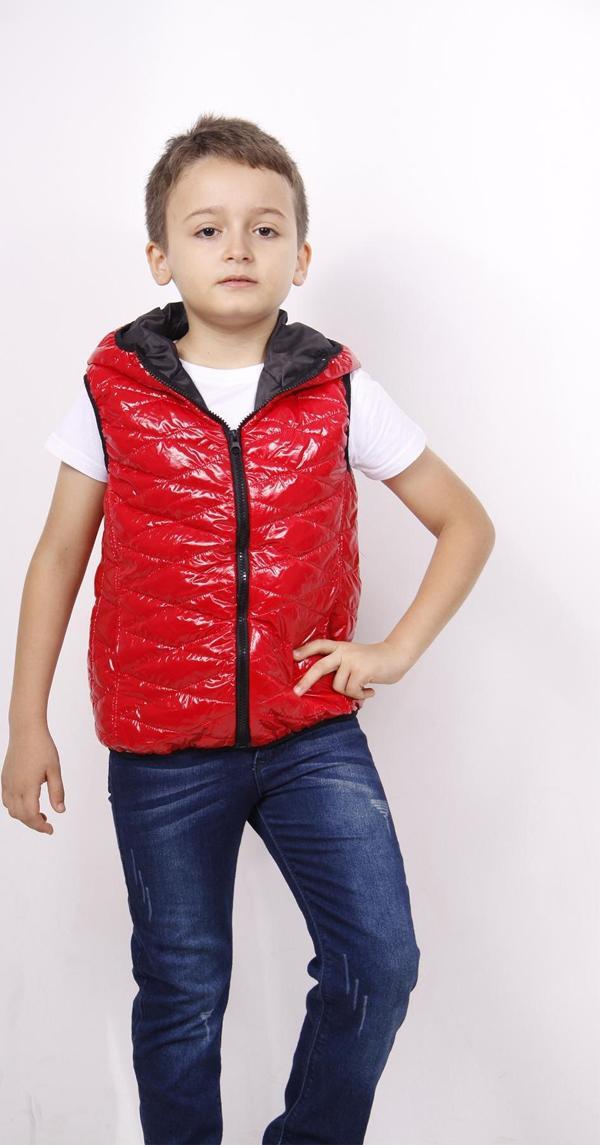 Toontoy Erkek Çocuk Kapşonlu Parlak Yelek - Image 1