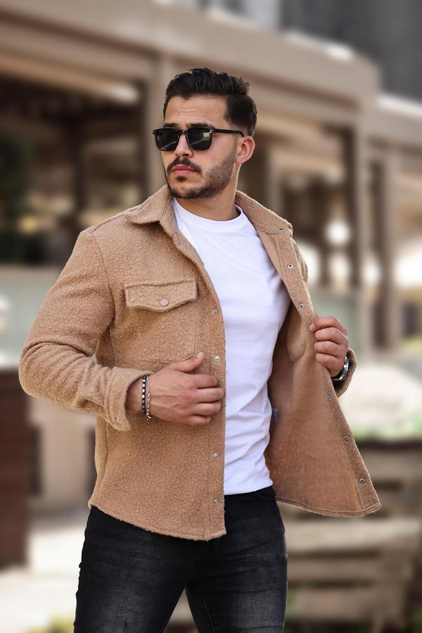 Miron Kamel Kıvırcık Dokulu Kumaş Gömlek Yaka Cepli Regular Fit Ceket- 2309 - Image 1