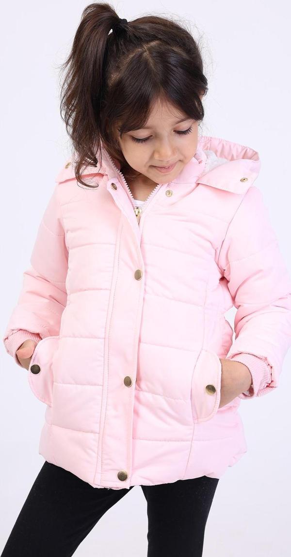 Toontoy Kız Çocuk Kapüşonlu İçi Kürklü Mont - Image 1