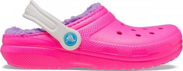 Crocs Classic Lined Clog K Çocuk Terlik - Pembe / Multi - Image 1