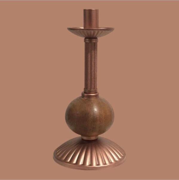 Dede Tekli Pino Mumluk Ahşap Top Detaylı Bakır Büyük - Image 1