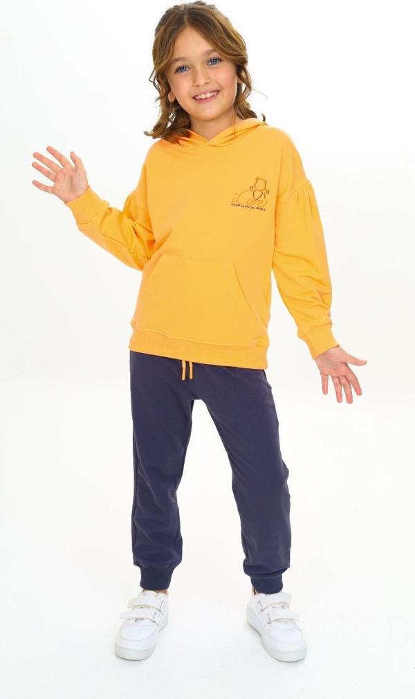 Toontoy Kız Çocuk Kapüşonlu Göğsü Yazı Baskılı Eşofman Takım - Image 1
