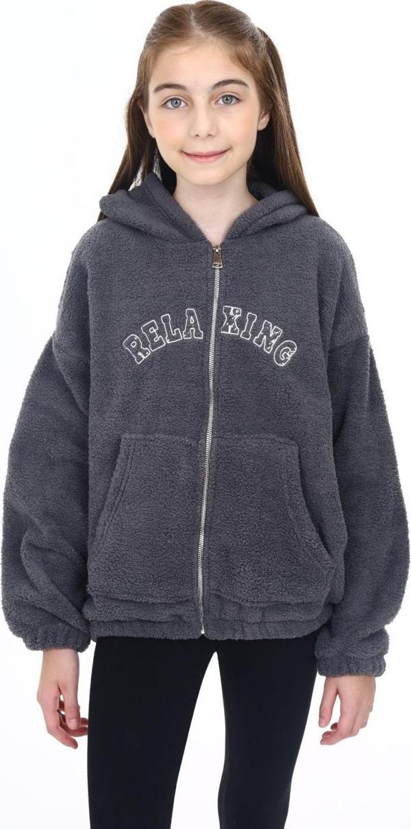 Toontoy Kız Çocuk Peluş Hırka - Image 1