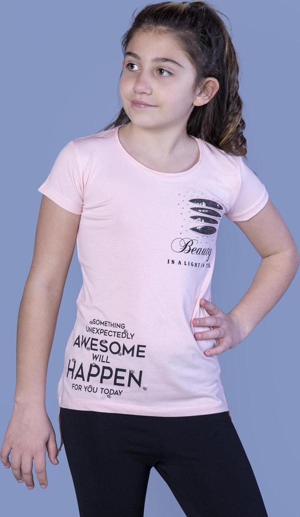 Toontoy  Kız Çocuk T-Shirt Göğsü Lazer Kesim Taşlı - Image 1