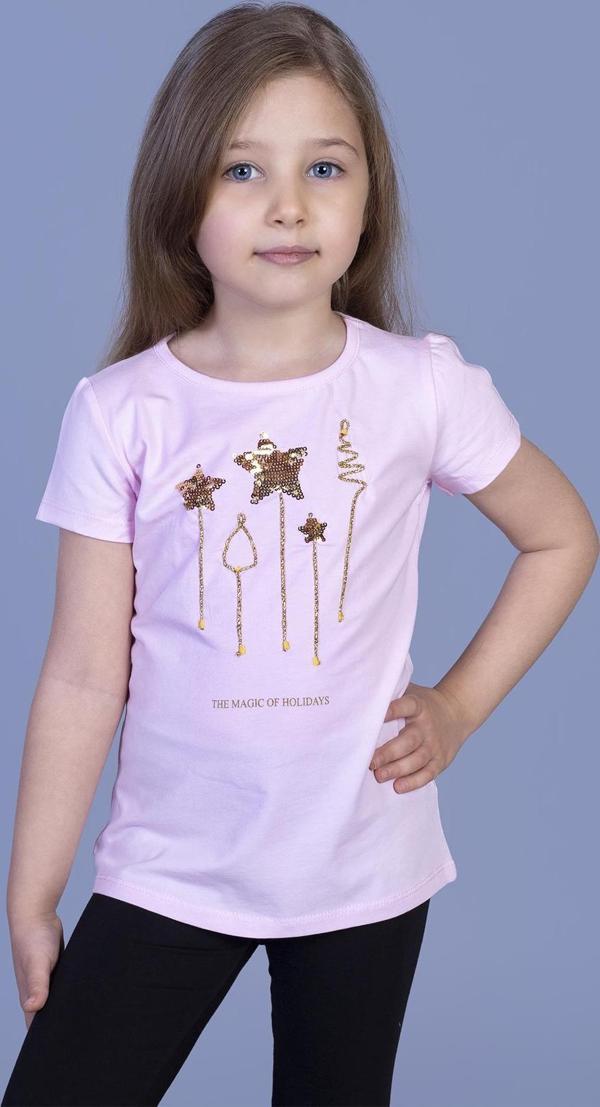 Toontoy Kız Çocuk Yıldız Nakışlı Tişört - Image 1