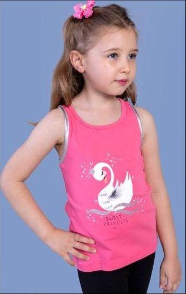 Toontoy Kız Çocuk Kuğu Baskılı Atlet - Image 1