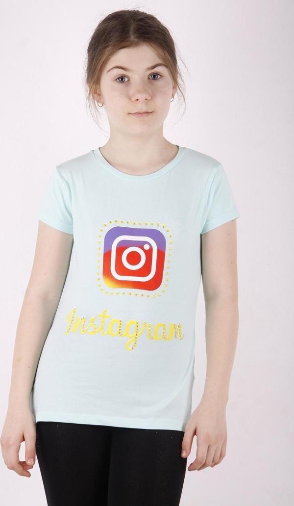 Toontoy Kız Çocuk Insagram Baskılı Tişört - Image 1