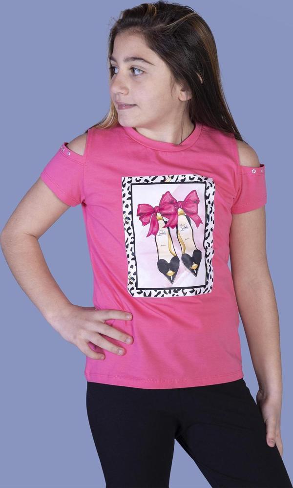 Toontoy Kız Çocuk Baskılı Tişört - Image 1