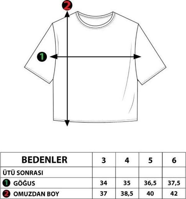 Toontoy Kız Çocuk Smile Baskılı Kolları Desenli Tişört - Image 1