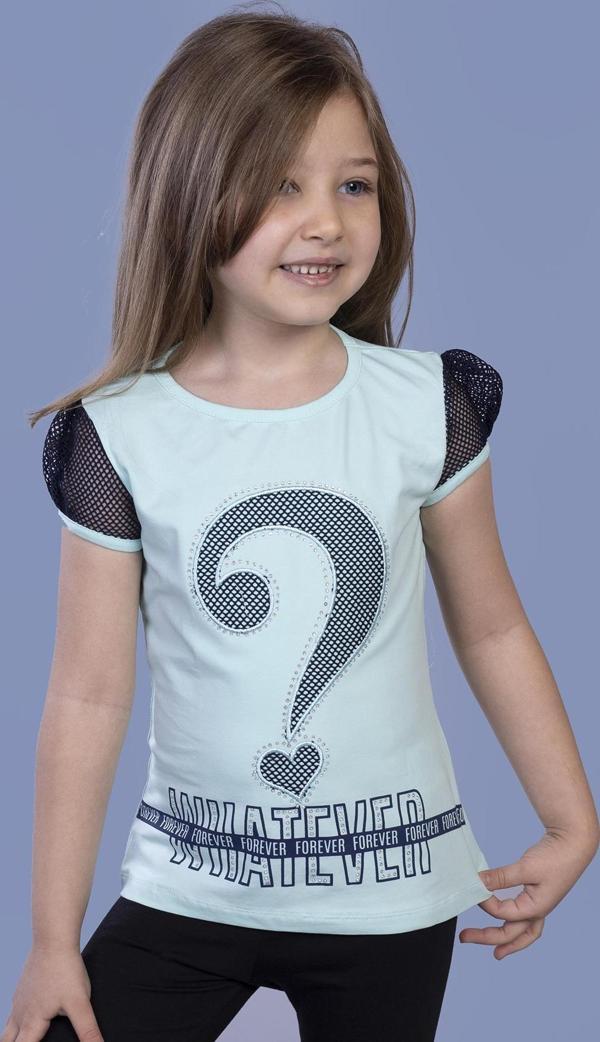 Toontoy Kız Çocuk Nakışlı Taş İşlemeli Tişört - Image 1