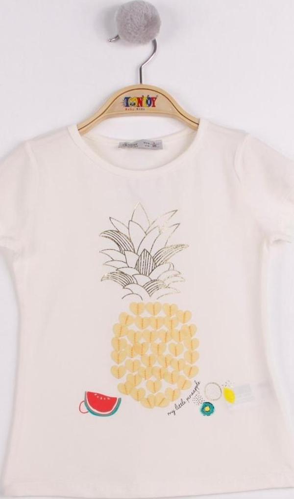Toontoy Kız Çocuk Ananas Baskılı Tişört  - Image 1
