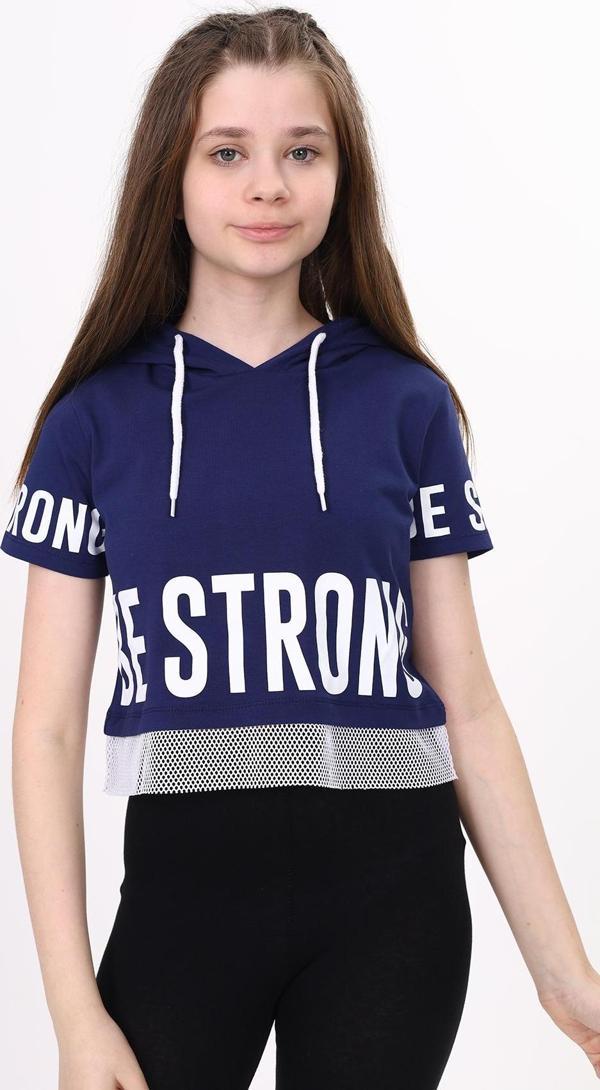 Toontoy Kız Çocuk Be Strong Baskılı Kapüşonlu Tişört - Image 1