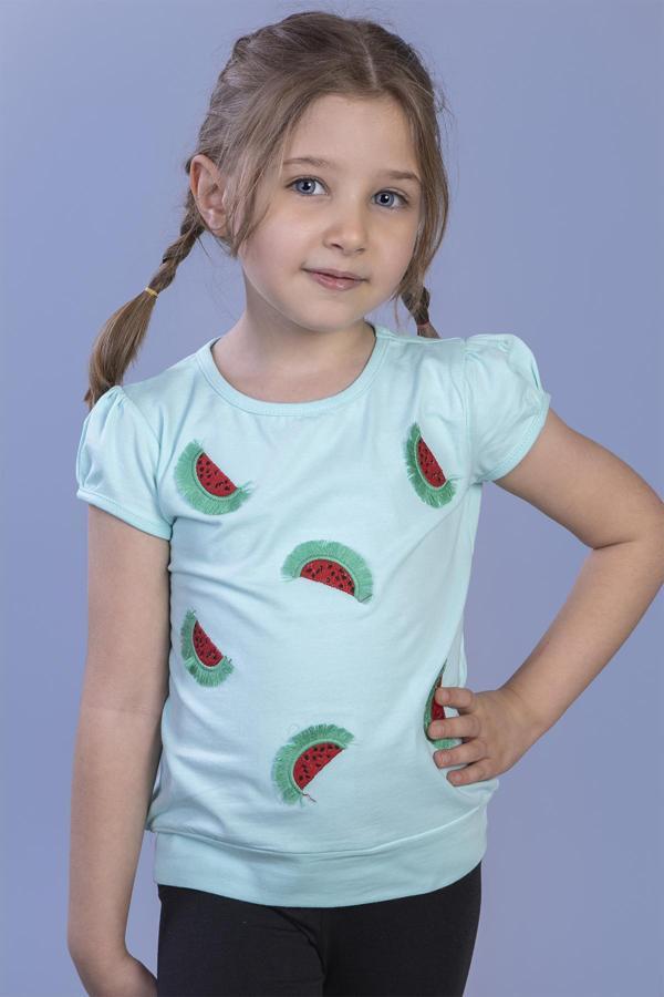 Toontoy Kız Çocuk Karpuz Nakışlı Tişört - Image 1