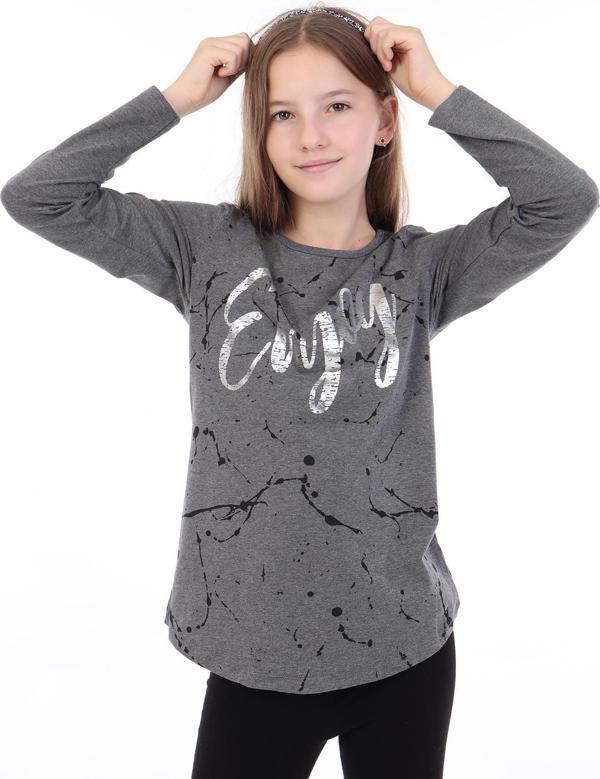 Toontoy Kız Çocuk Varaklı Enjoy Baskılı T-Shirt - Image 1