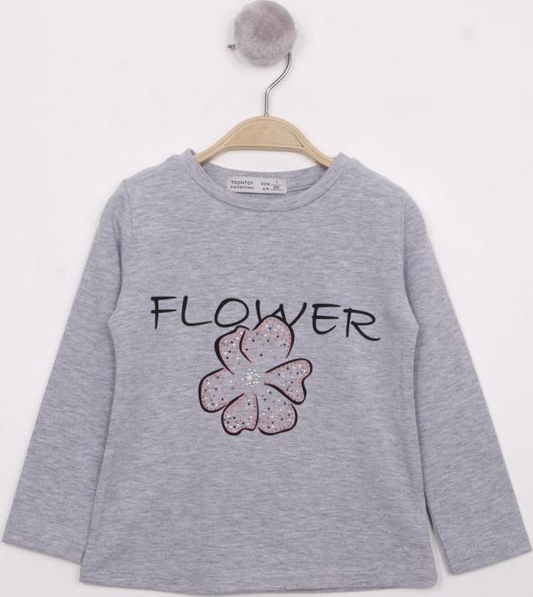 Toontoy Kız Çocuk Flower Baskılı T-Shirt - Image 1
