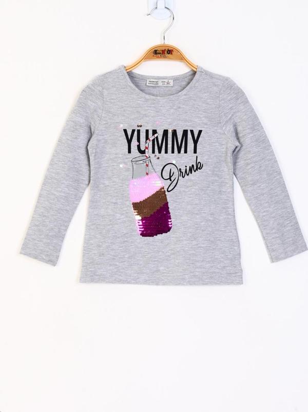 Toontoy Kız Çocuk Çevirmeli Pul Detaylı Sweatshirt - Image 1