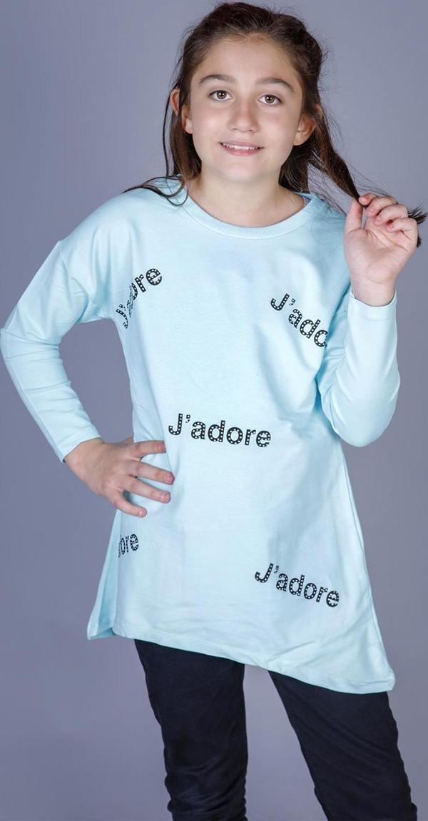 Toontoy Kız Çocuk Jadore Baskılı Tişört - Image 1