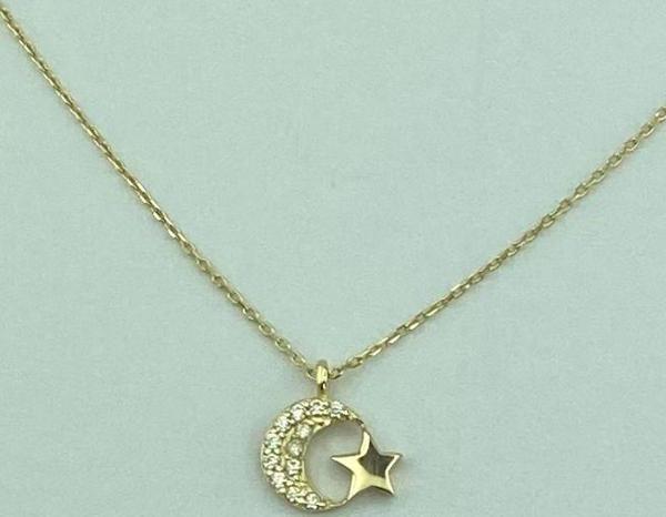 Altın Ay Yıldız Kolye 1,56 Gram - Image 1