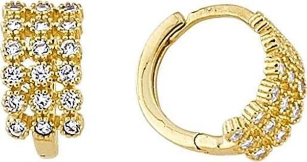 Altın Taşlı Halka Küpe 2,14 Gram - Image 1