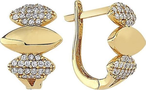 Altın Taşlı Tasarım Küpe 2,76 Gram - Image 1