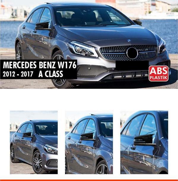 A Class W176 Batman Ayna Kapağı Piano Black / 2012-2018 - Image 1