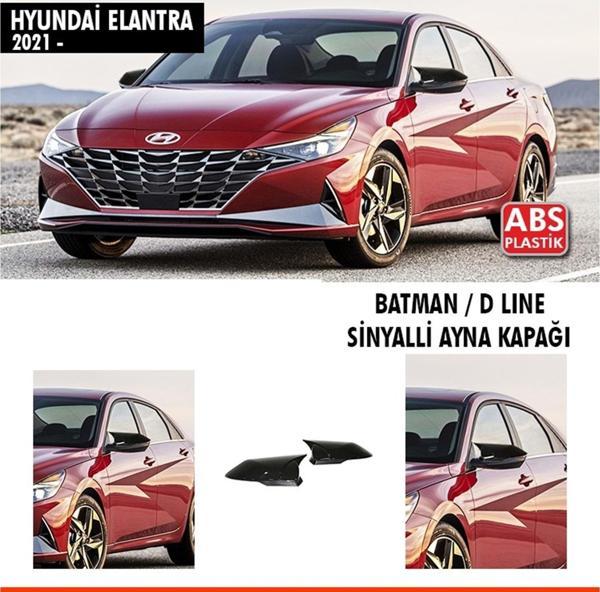 Elantra Batman Ayna Kapağı Piano Black / 2021- Sinyalli - Image 1