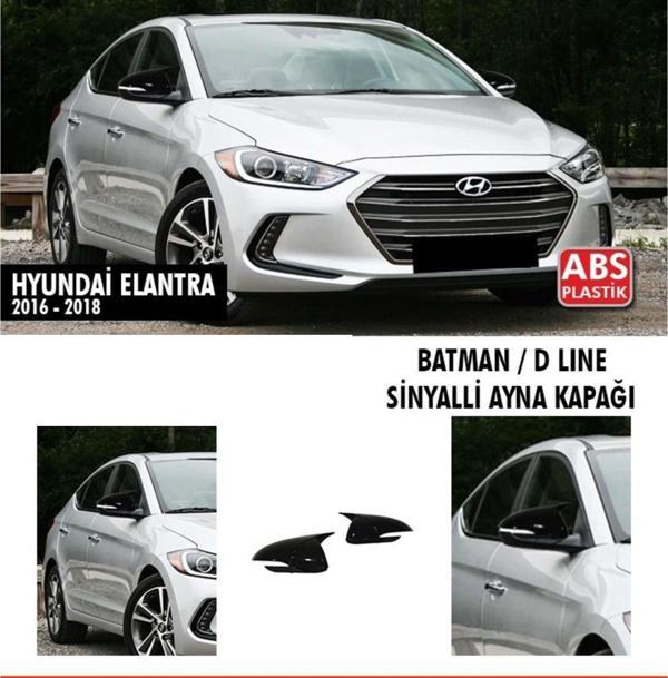 Elantra Batman Ayna Kapağı Piano Black Sinyalli / 2016 - 2018 - Image 1