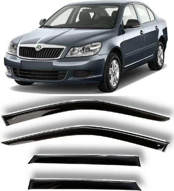 Skoda Octavia Uyumlu 2004 2012 Kromlu Cam Rüzgarlığı İthal - Image 1