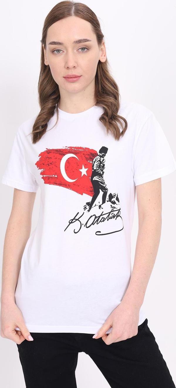 Toontoy Unisex Bisiklet Yaka Atatürk Baskılı Tişört - Image 1