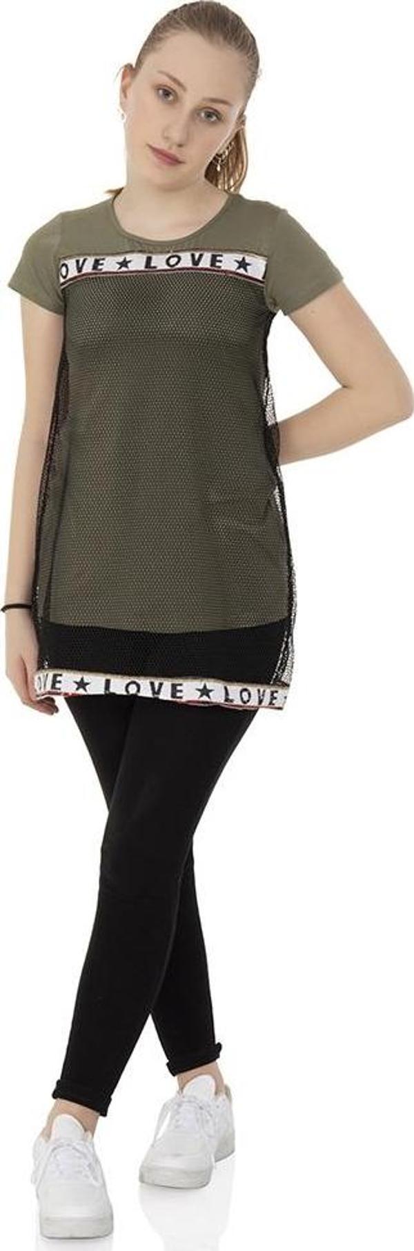 Toontoy Kız Çocuk Elbise Fileli Love Nakış - Image 1