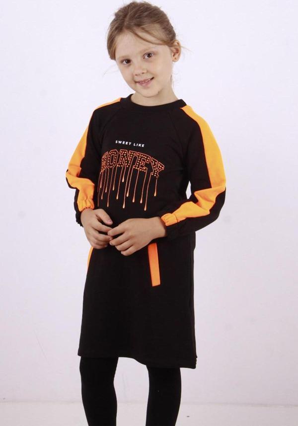 Toontoy Kız Çocuk Honey Baskılı Elbise - Image 1