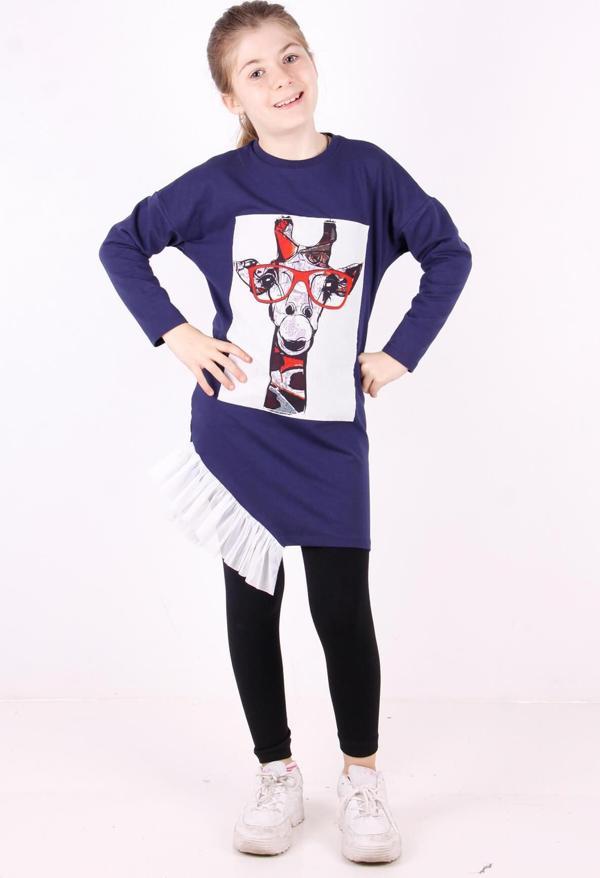Toontoy Kız Çocuk Zürafa Baskılı Elbise - Image 1