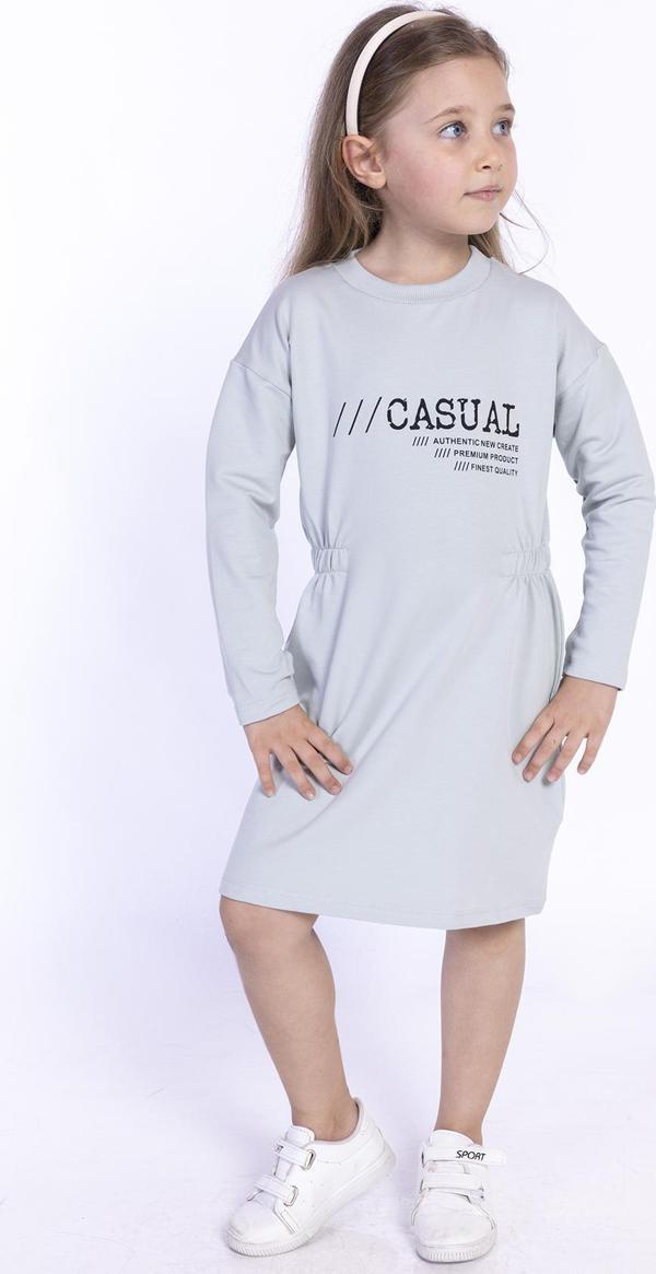 Toontoy Kız Çocuk Bel Lastikli Casual Yazı Baskılı Elbise - Image 1