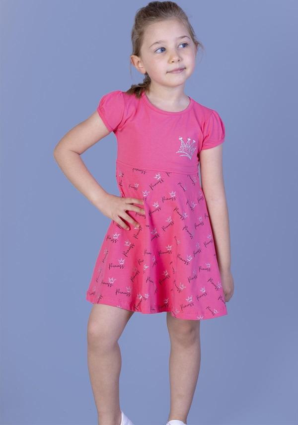 Toontoy Kız Çocuk Göğsü Nakışlı Elbise - Image 1
