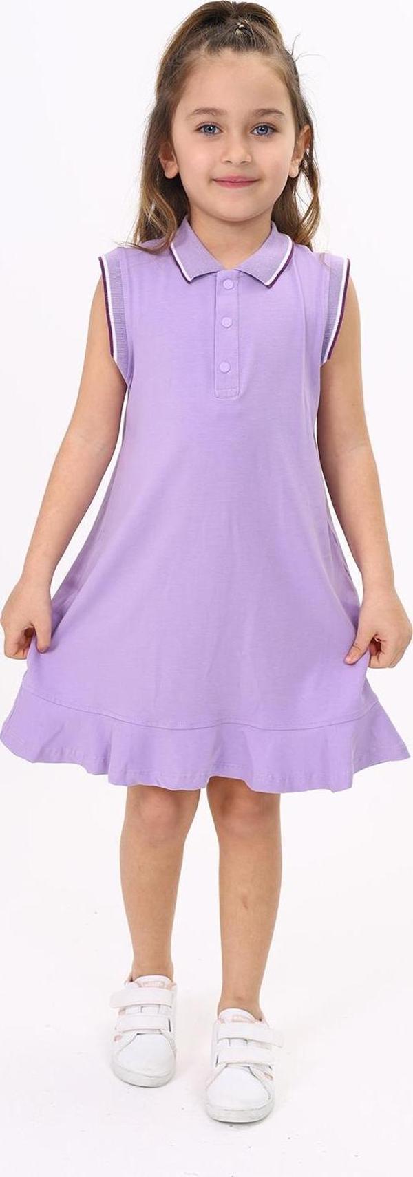 Toontoy Kız Çocuk Polo Yaka Etek Fırfırlı Elbise - Image 1