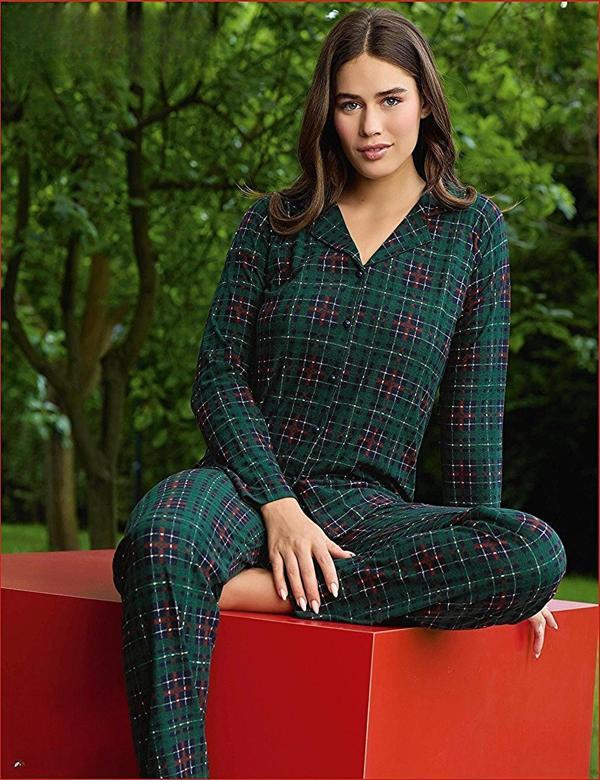 Pijamoni Kadın Süet Önden Düğmeli Likralı Pijama Takımı 4 - 1 Adet Yeşil-S - M - Image 1