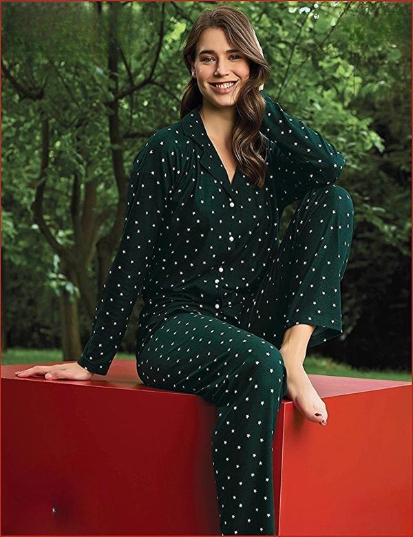 Pijamoni Kadın Süet Önden Düğmeli Likralı Pijama Takımı 17 - 1 Adet Yeşil-XL - Image 1